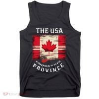 The Usa Canada’S 11th Province Funny Canada Flag Funny Leaf Tank Top thumb 0