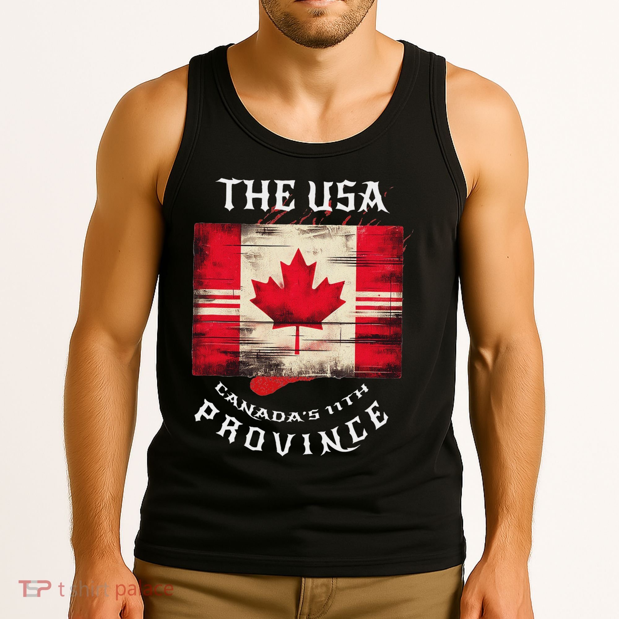The Usa Canada’S 11th Province Funny Canada Flag Funny Leaf Tank Top