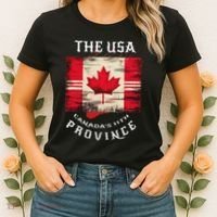 The Usa Canada’S 11th Province Funny Canada Flag Funny Leaf Women's T-Shirt thumb 2
