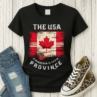 The Usa Canada’S 11th Province Funny Canada Flag Funny Leaf Women's T-Shirt thumb 3