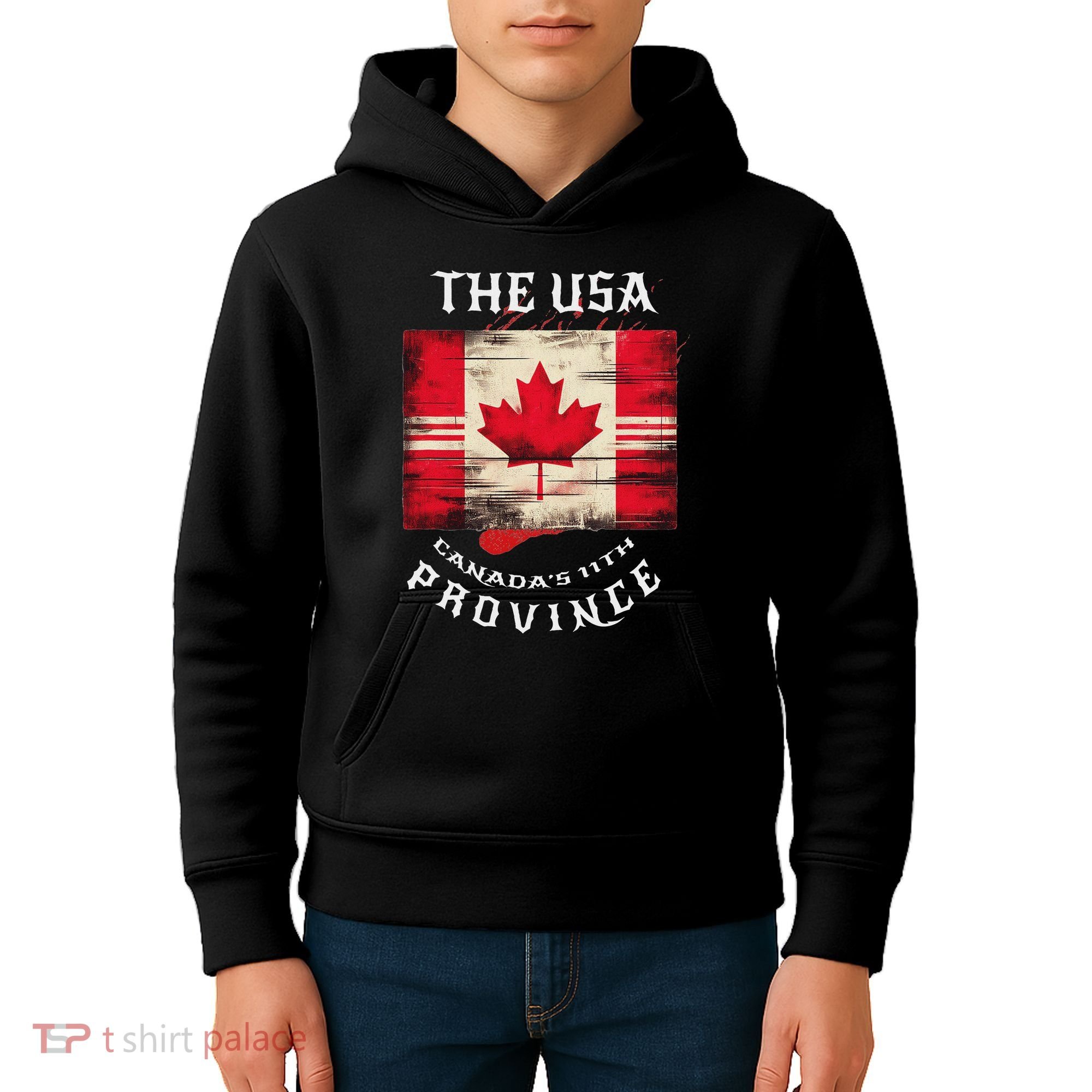 The Usa Canada’S 11th Province Funny Canada Flag Funny Leaf Kids Hoodie