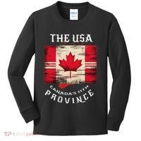 The Usa Canada’S 11th Province Funny Canada Flag Funny Leaf Kids Long Sleeve Shirt thumb 0
