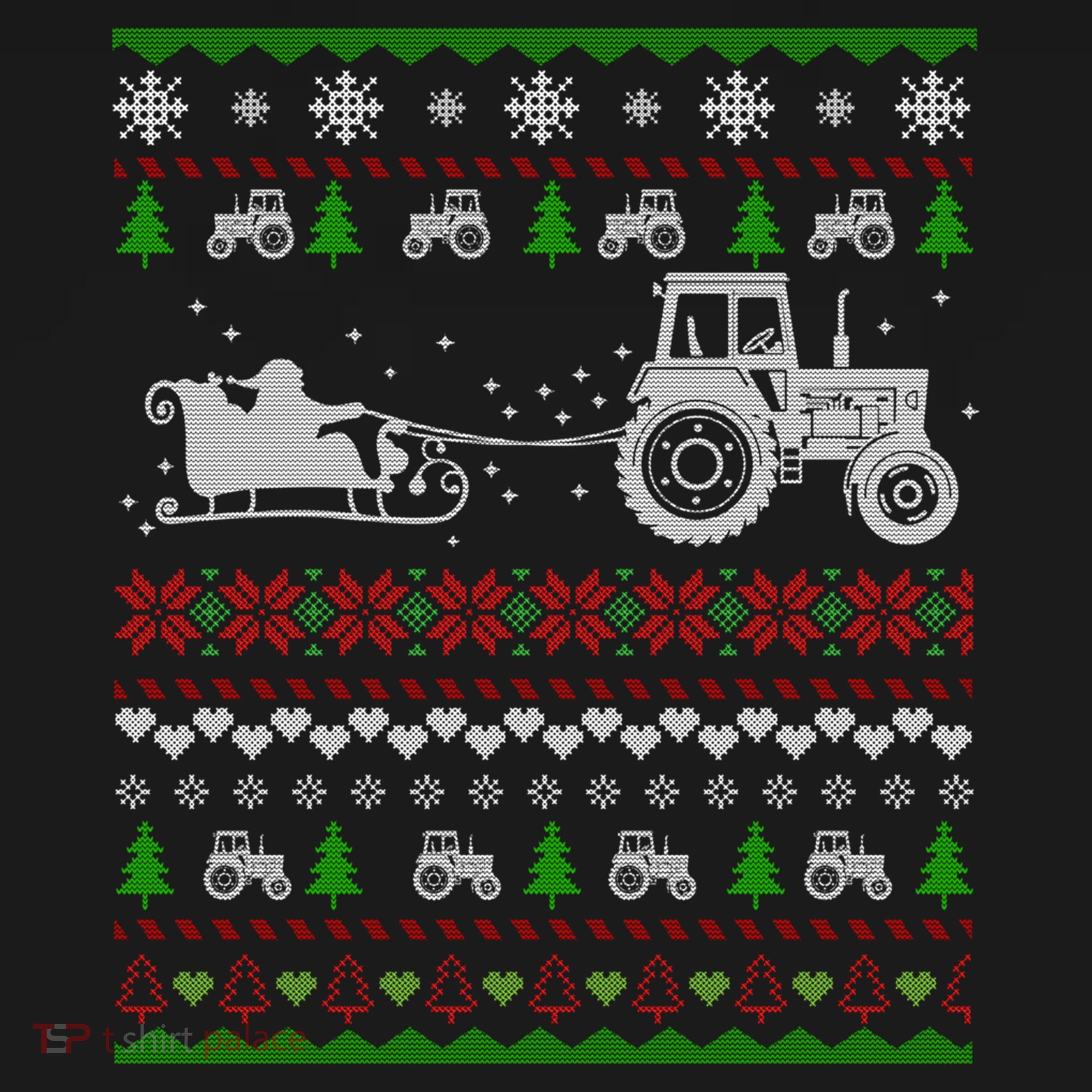 Tractor Ugly Christmas Sweater Funny Gift Funny Santa Funny Gift Women's Hoodie