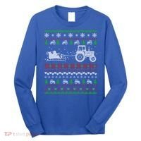 Tractor Ugly Christmas Sweater Funny Gift Funny Santa Funny Gift Long Sleeve Shirt thumb 0