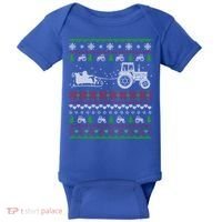 Tractor Ugly Christmas Sweater Funny Gift Funny Santa Funny Gift Baby Bodysuit thumb 0