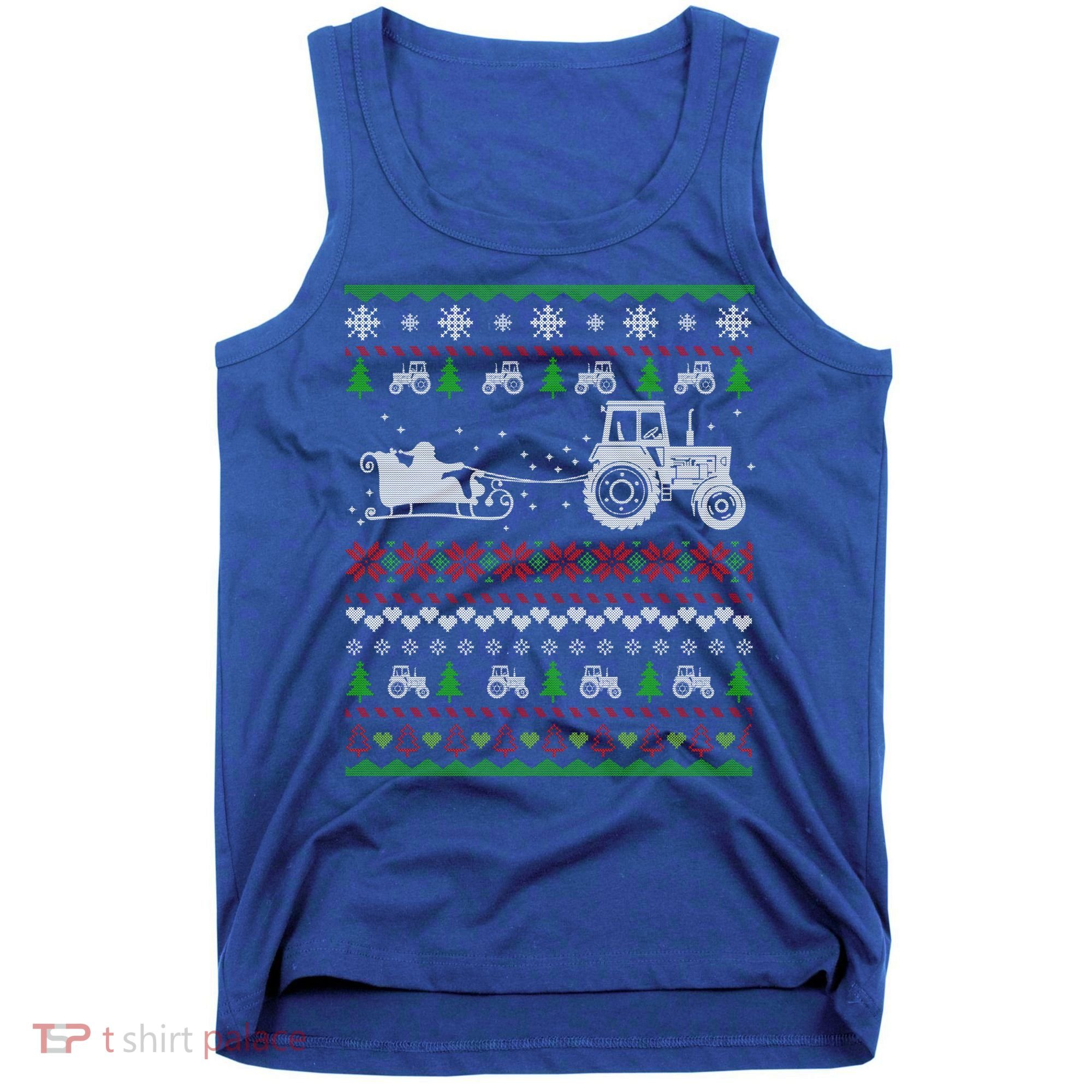 Tractor Ugly Christmas Sweater Funny Gift Funny Santa Funny Gift Tank Top