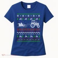 Tractor Ugly Christmas Sweater Funny Gift Funny Santa Funny Gift Women's T-Shirt thumb 0