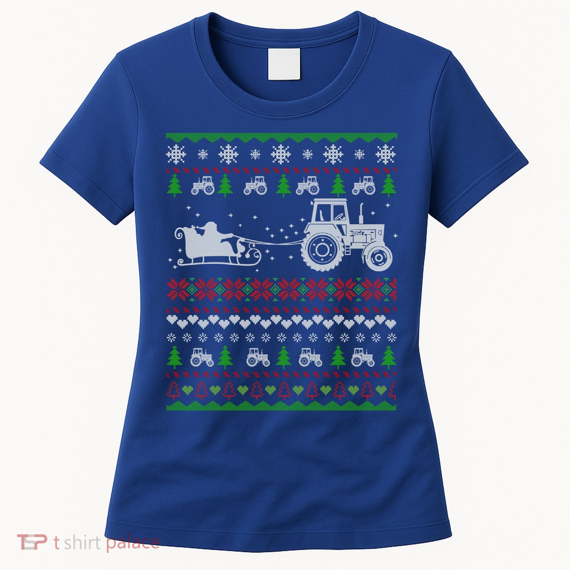 Tractor Ugly Christmas Sweater Funny Gift Funny Santa Funny Gift Women's T-Shirt