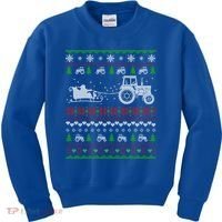 Tractor Ugly Christmas Sweater Funny Gift Funny Santa Funny Gift Kids Sweatshirt thumb 0