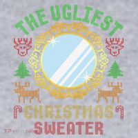 The Ugliest Christmas Sweater With An Image Of A Mirror Women's Racerback Cropped Tank thumb 2