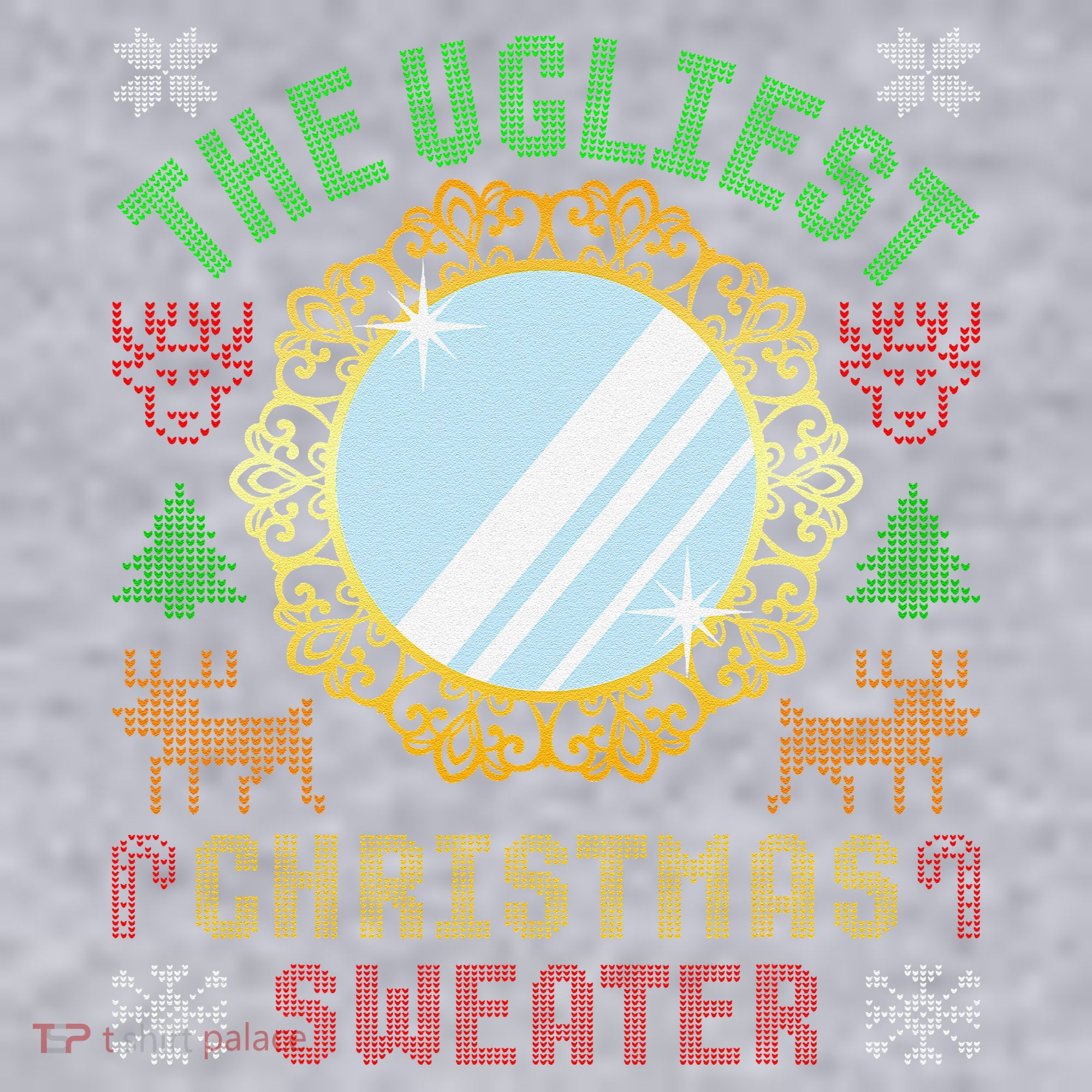 The Ugliest Christmas Sweater With An Image Of A Mirror Women's Racerback Cropped Tank