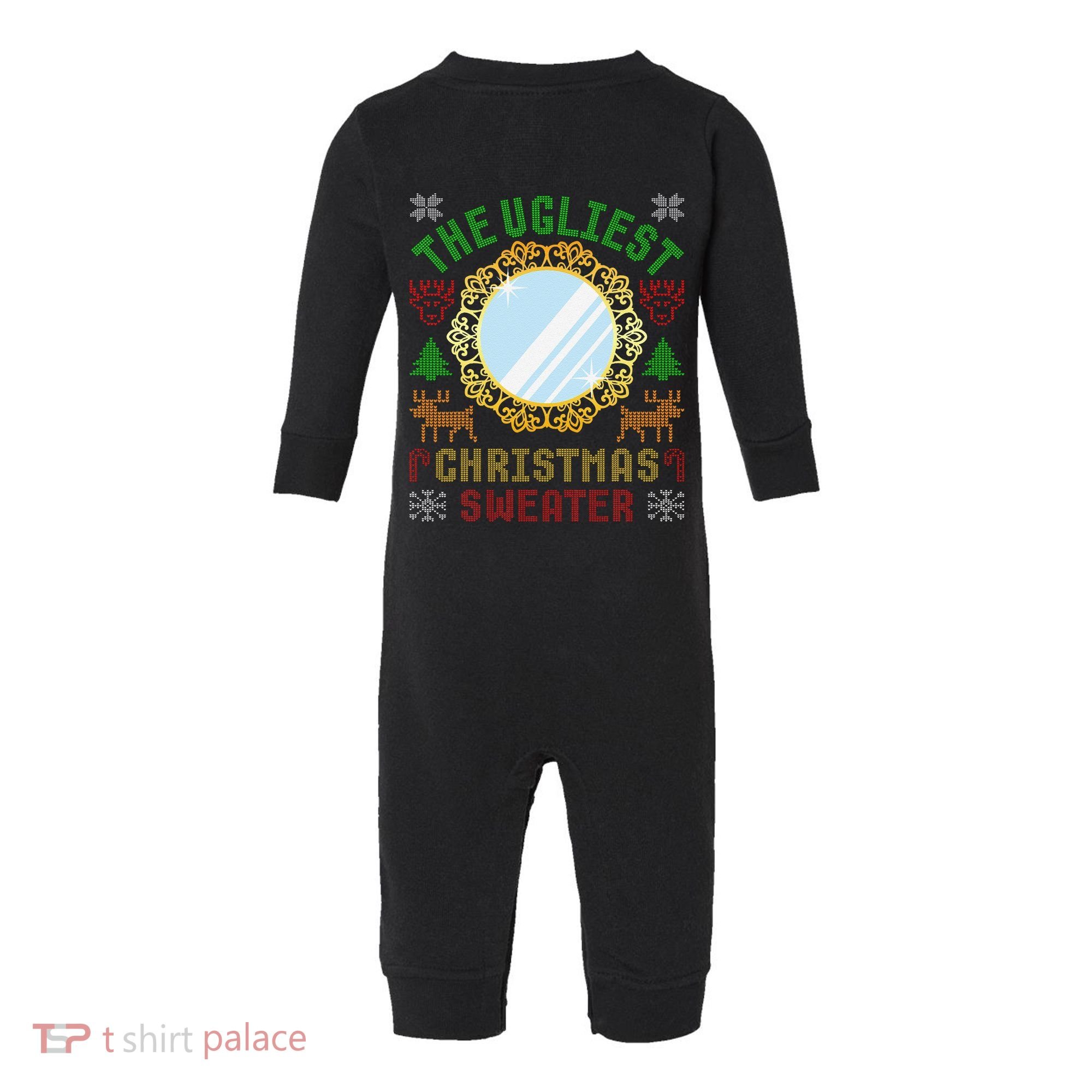 The Ugliest Christmas Sweater With An Image Of A Mirror Infant Fleece One Piece