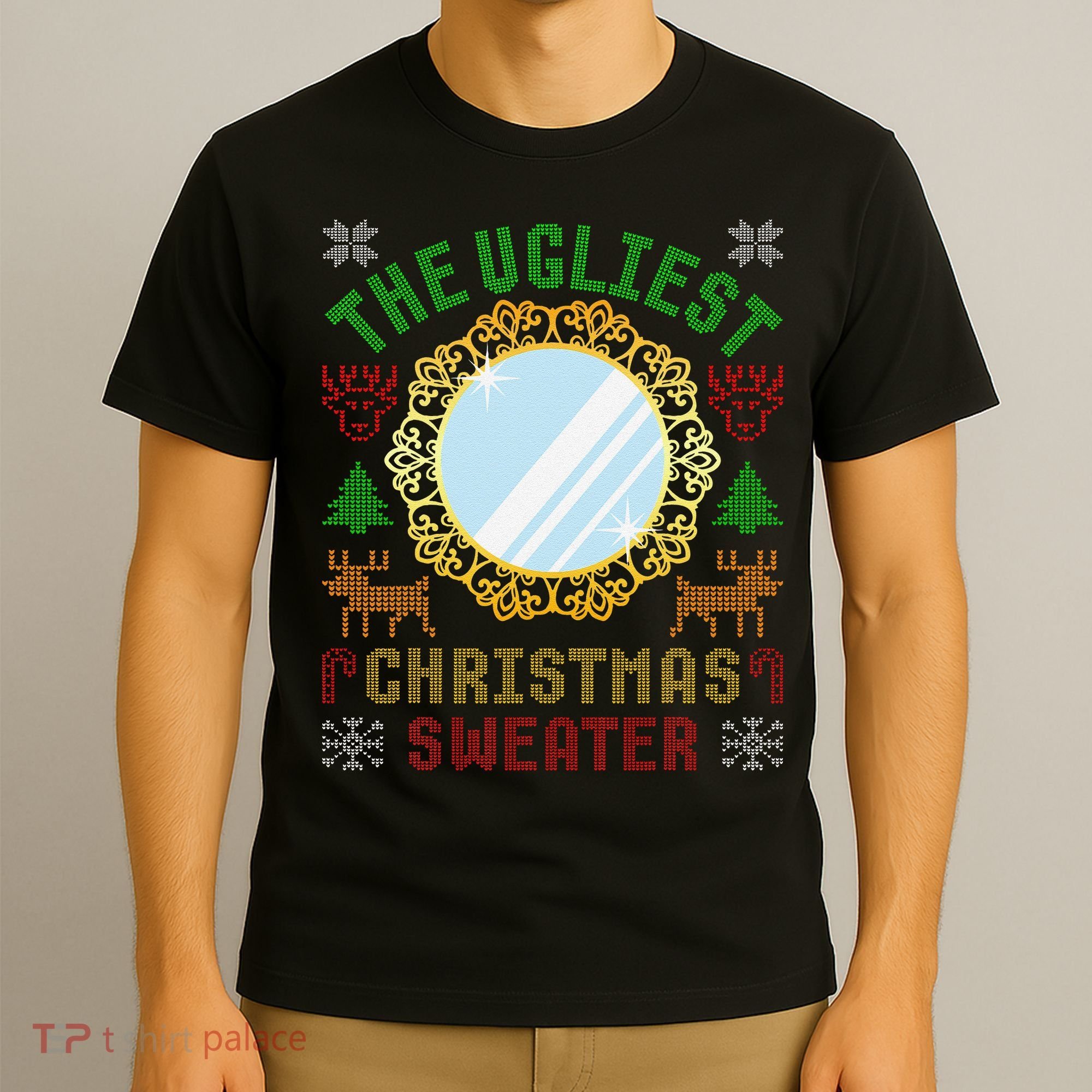 The Ugliest Christmas Sweater With An Image Of A Mirror T-Shirt