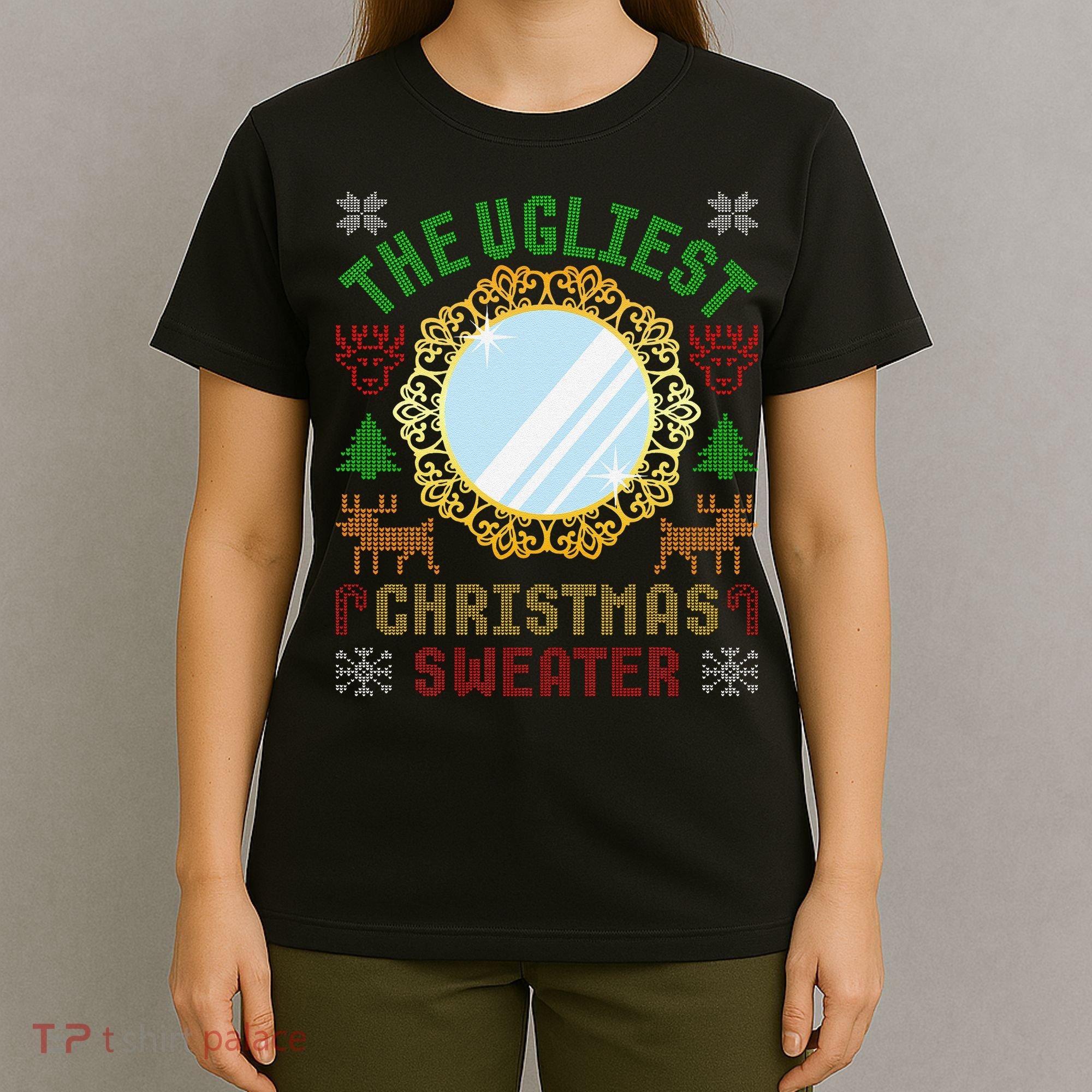 The Ugliest Christmas Sweater With An Image Of A Mirror T-Shirt