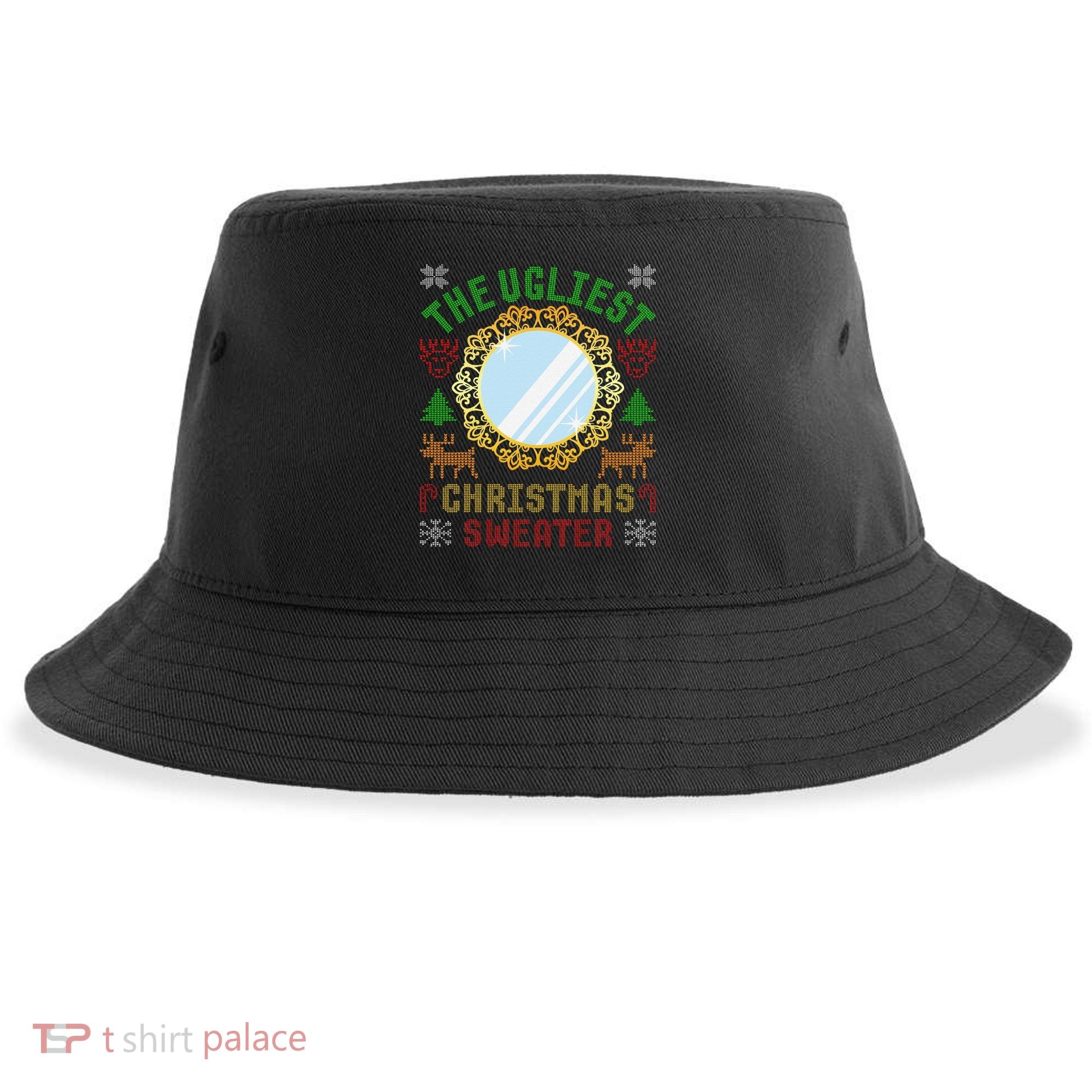 The Ugliest Christmas Sweater With An Image Of A Mirror Sustainable Bucket Hat