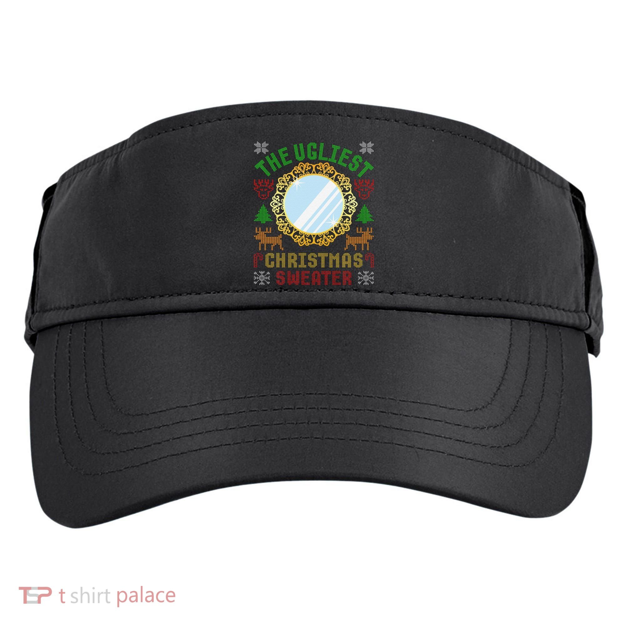 The Ugliest Christmas Sweater With An Image Of A Mirror Adult Drive Performance Visor