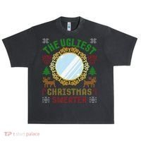 The Ugliest Christmas Sweater With An Image Of A Mirror Urban Oversized Heavyweight T-Shirt thumb 0