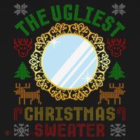 The Ugliest Christmas Sweater With An Image Of A Mirror Baby Long Sleeve Bodysuit thumb 2