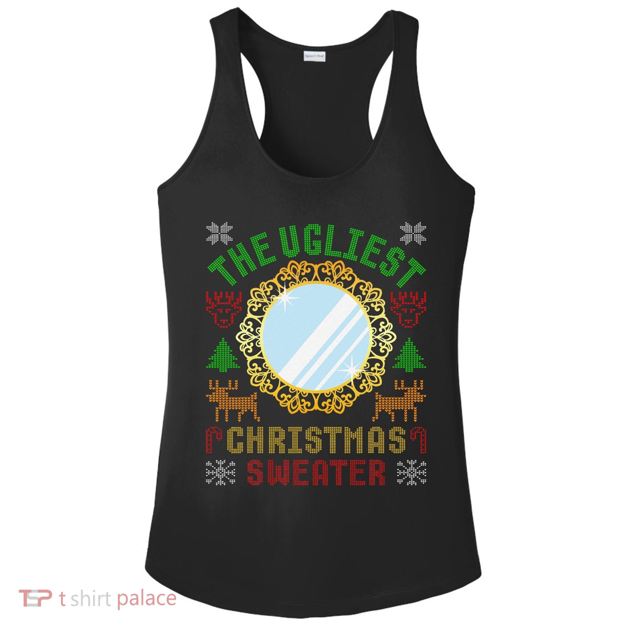 The Ugliest Christmas Sweater With An Image Of A Mirror Ladies PosiCharge Competitor Racerback Tank