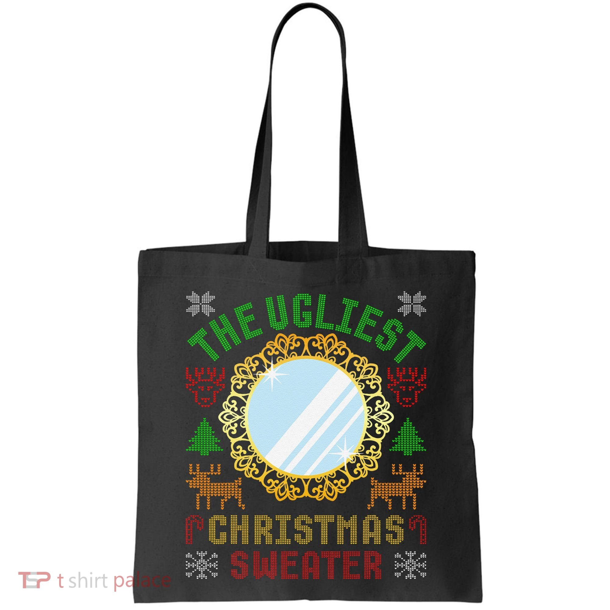 The Ugliest Christmas Sweater With An Image Of A Mirror Tote Bag