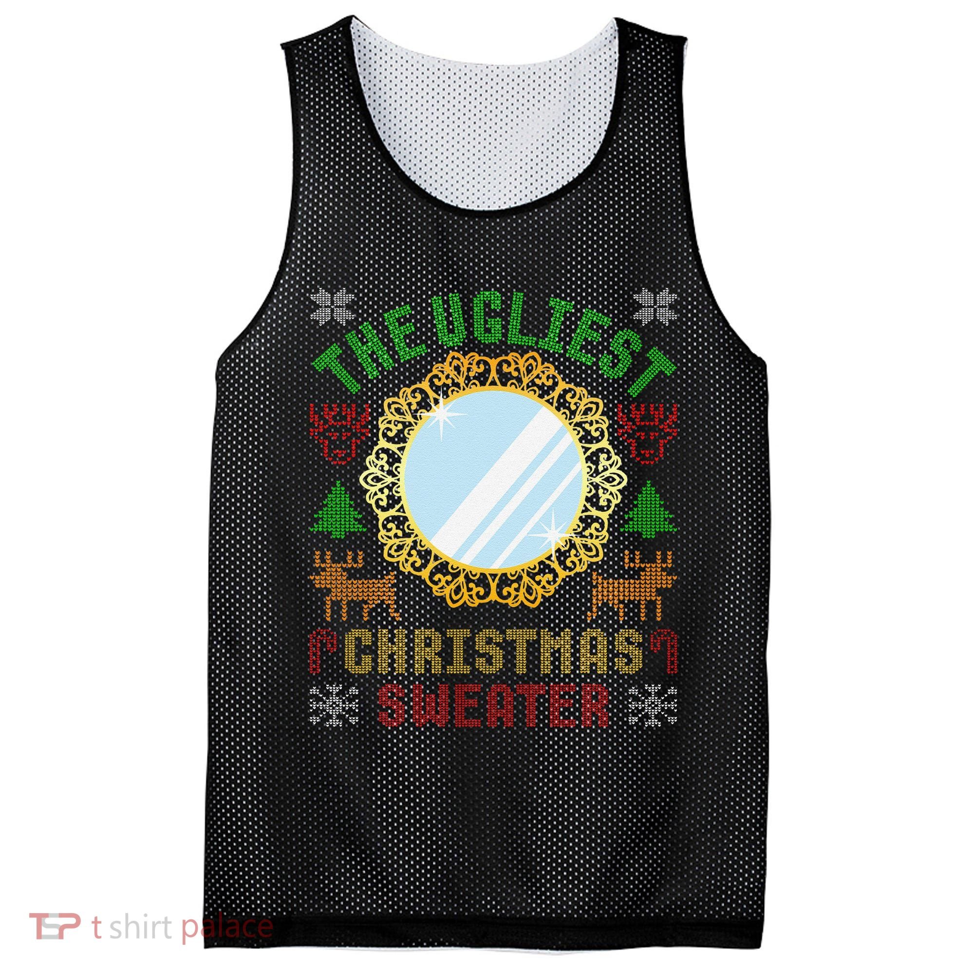 The Ugliest Christmas Sweater With An Image Of A Mirror Mesh Reversible Basketball Jersey Tank