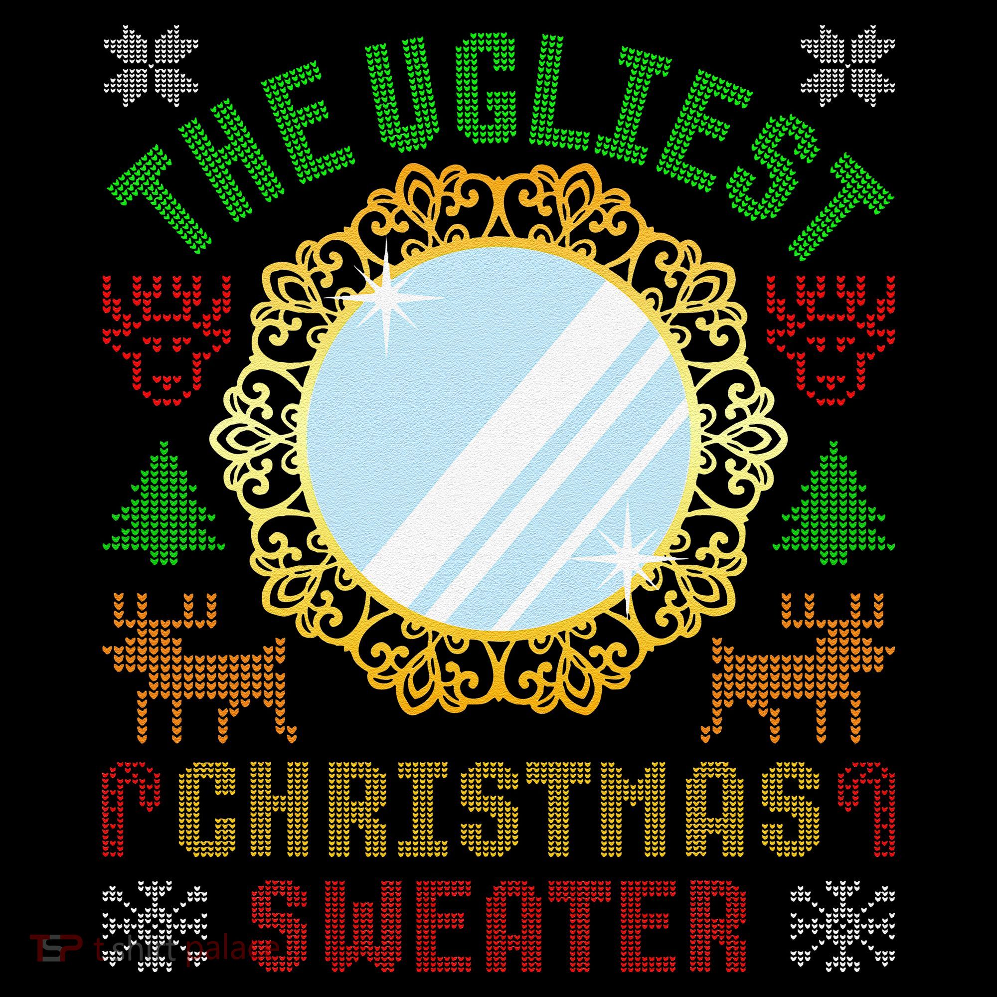 The Ugliest Christmas Sweater With An Image Of A Mirror 16oz Travel Tumbler