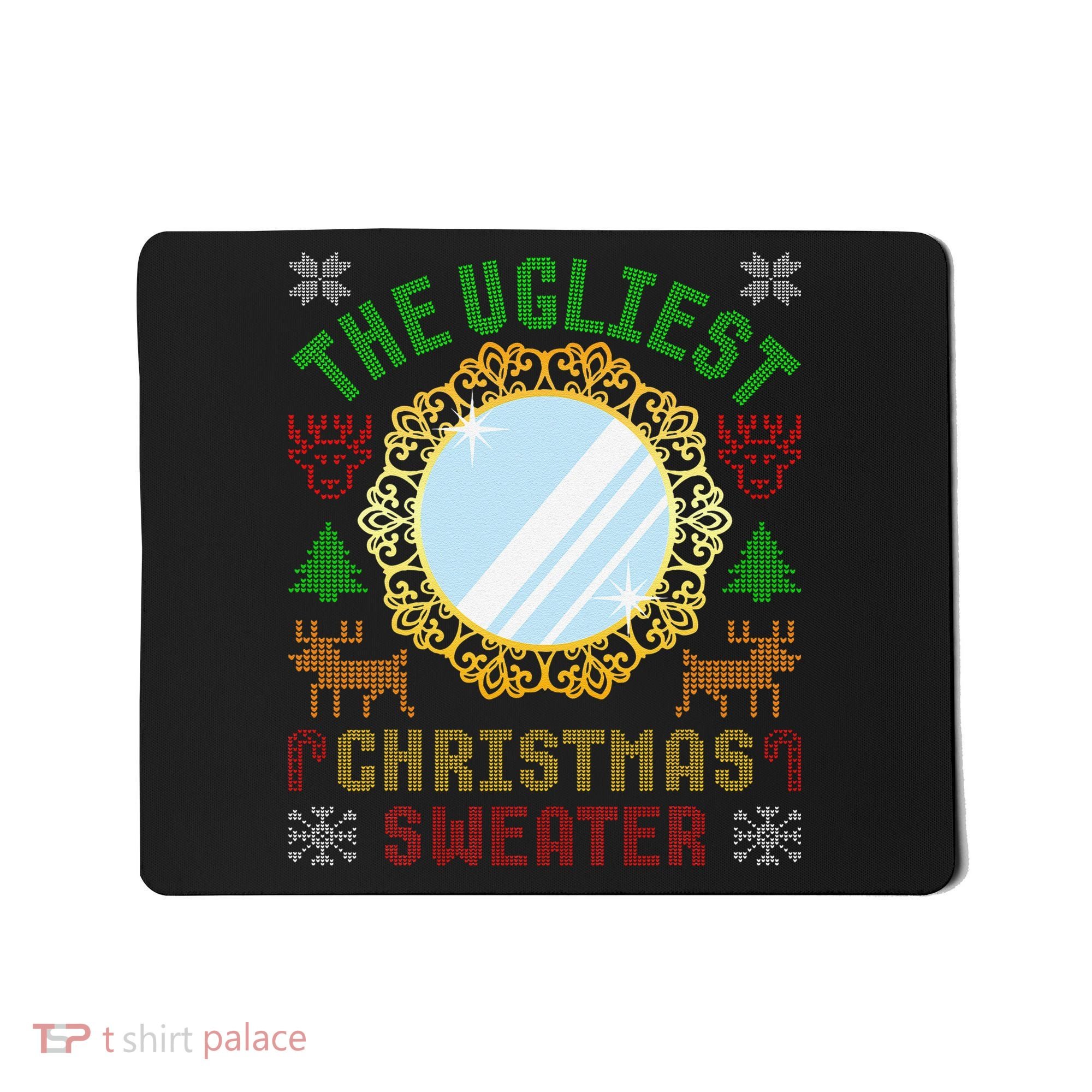 The Ugliest Christmas Sweater With An Image Of A Mirror Mousepad