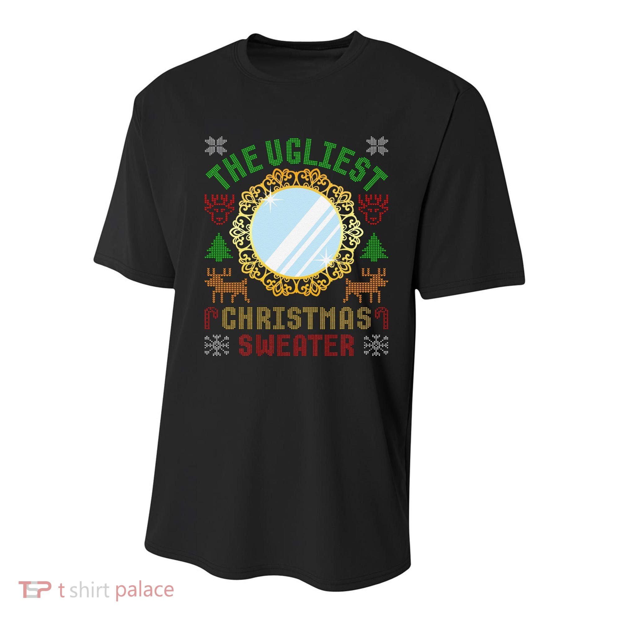 The Ugliest Christmas Sweater With An Image Of A Mirror Youth Performance Sprint T-Shirt