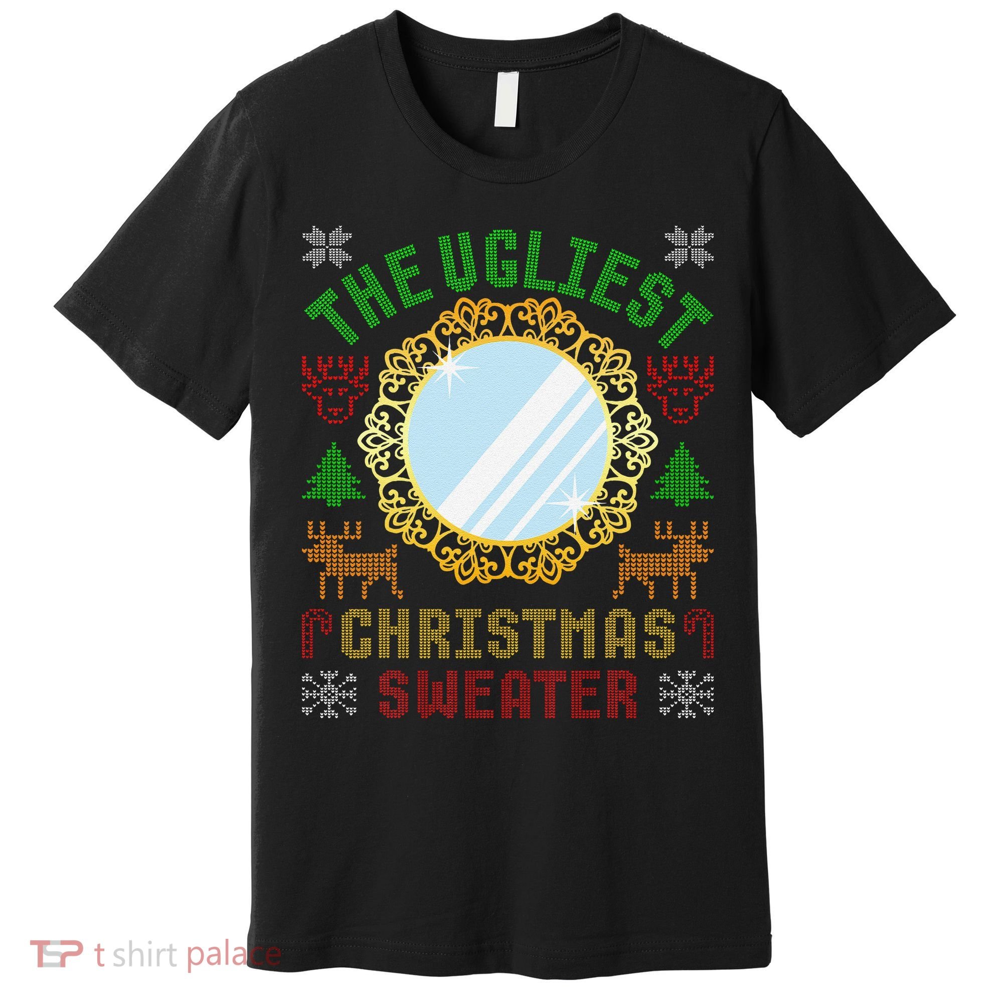 The Ugliest Christmas Sweater With An Image Of A Mirror Premium T-Shirt