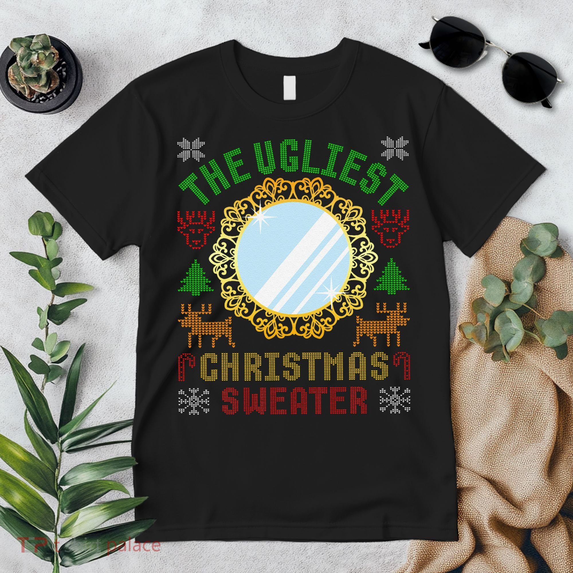 The Ugliest Christmas Sweater With An Image Of A Mirror Premium T-Shirt