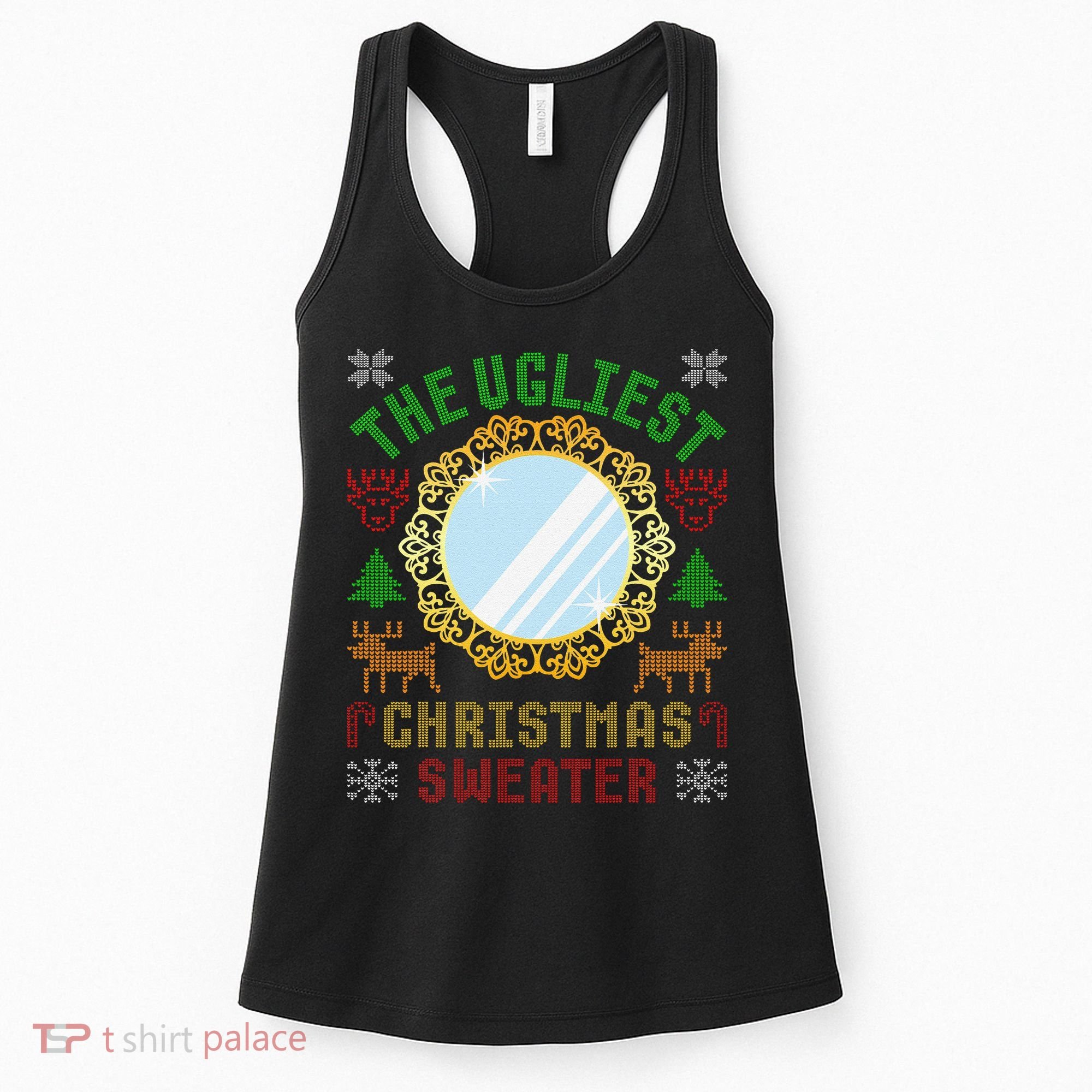 The Ugliest Christmas Sweater With An Image Of A Mirror Women's Tank Top