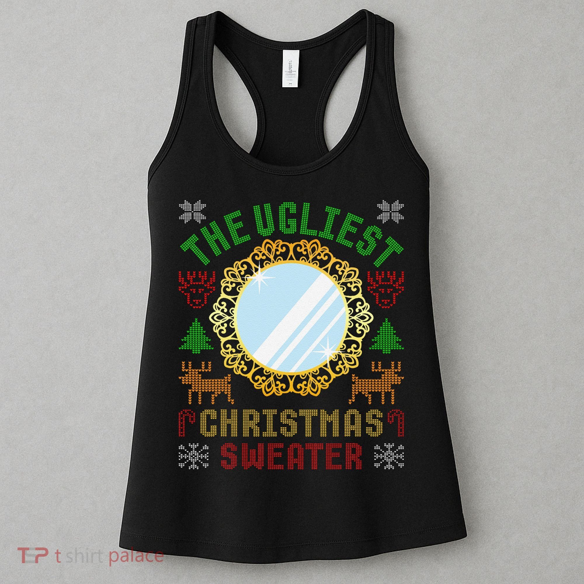 The Ugliest Christmas Sweater With An Image Of A Mirror Women's Tank Top