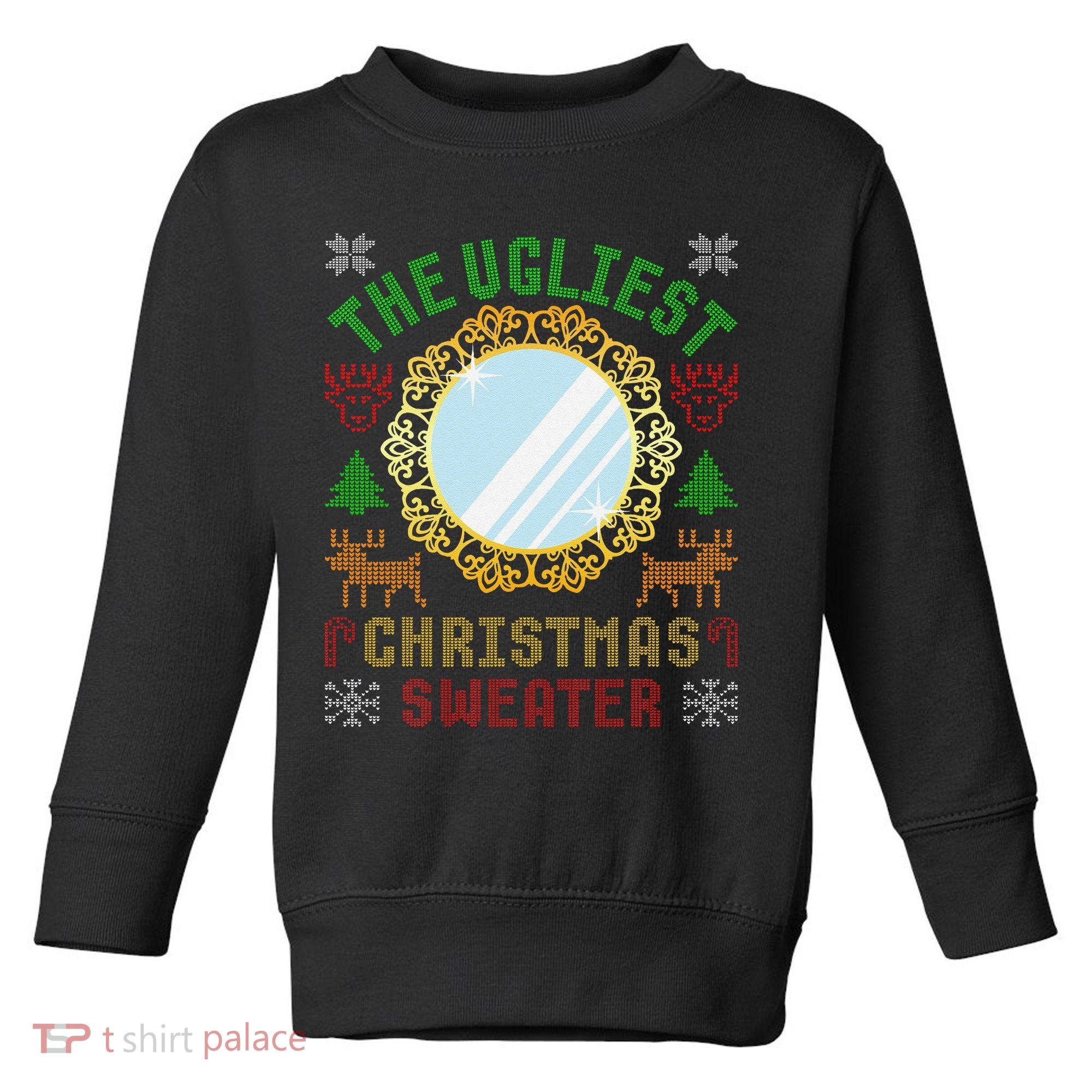 The Ugliest Christmas Sweater With An Image Of A Mirror Toddler Sweatshirt