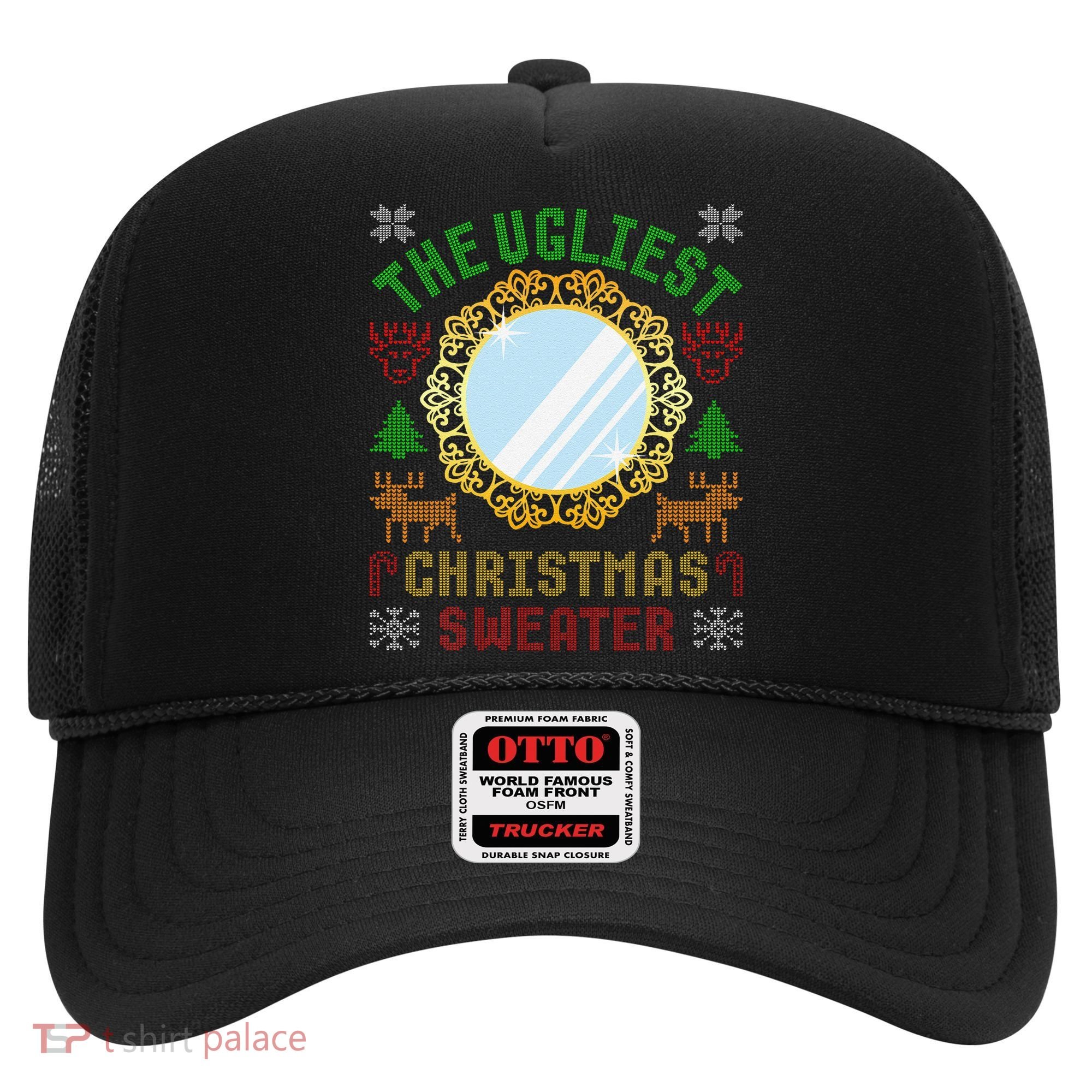 The Ugliest Christmas Sweater With An Image Of A Mirror Hat