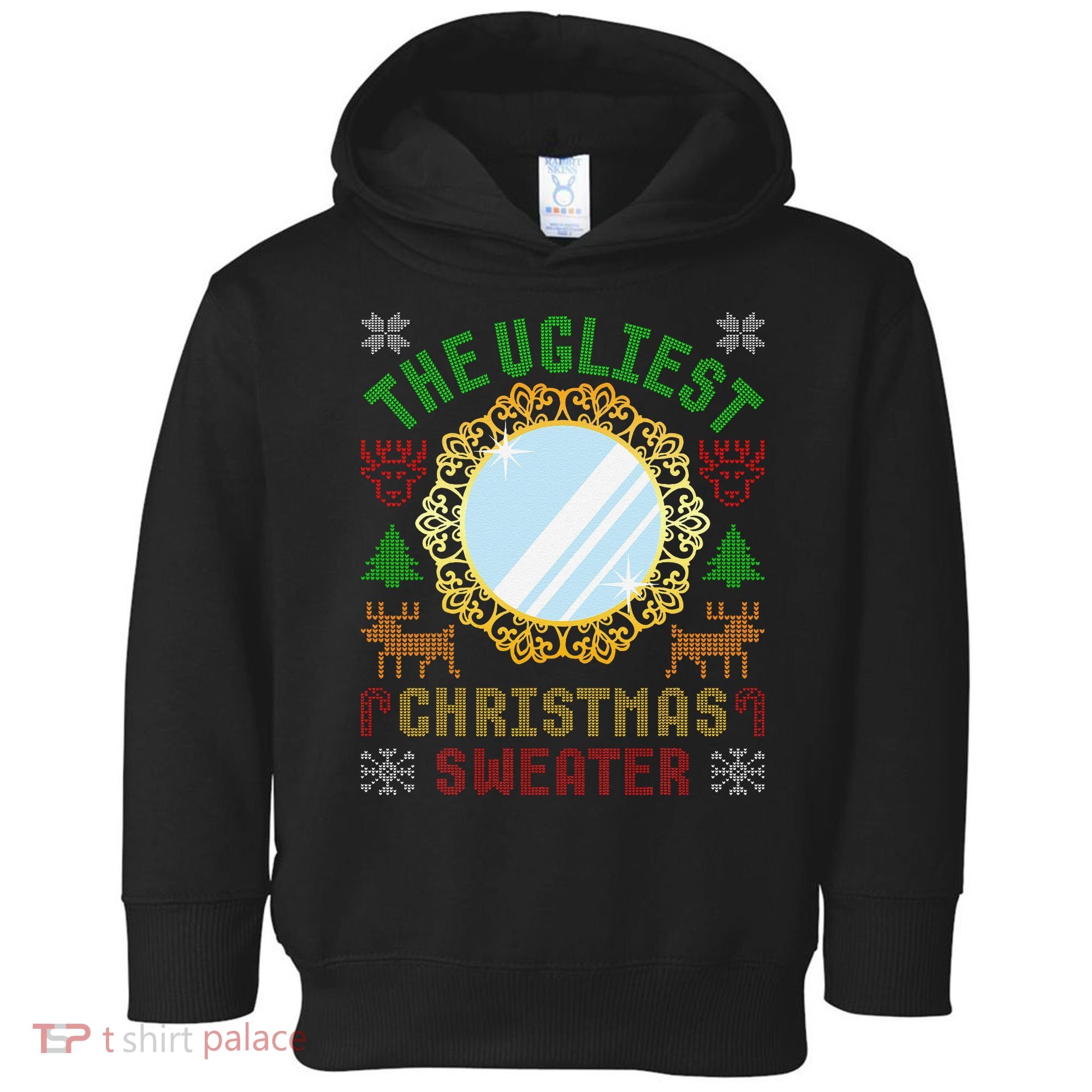 The Ugliest Christmas Sweater With An Image Of A Mirror Toddler Hoodie