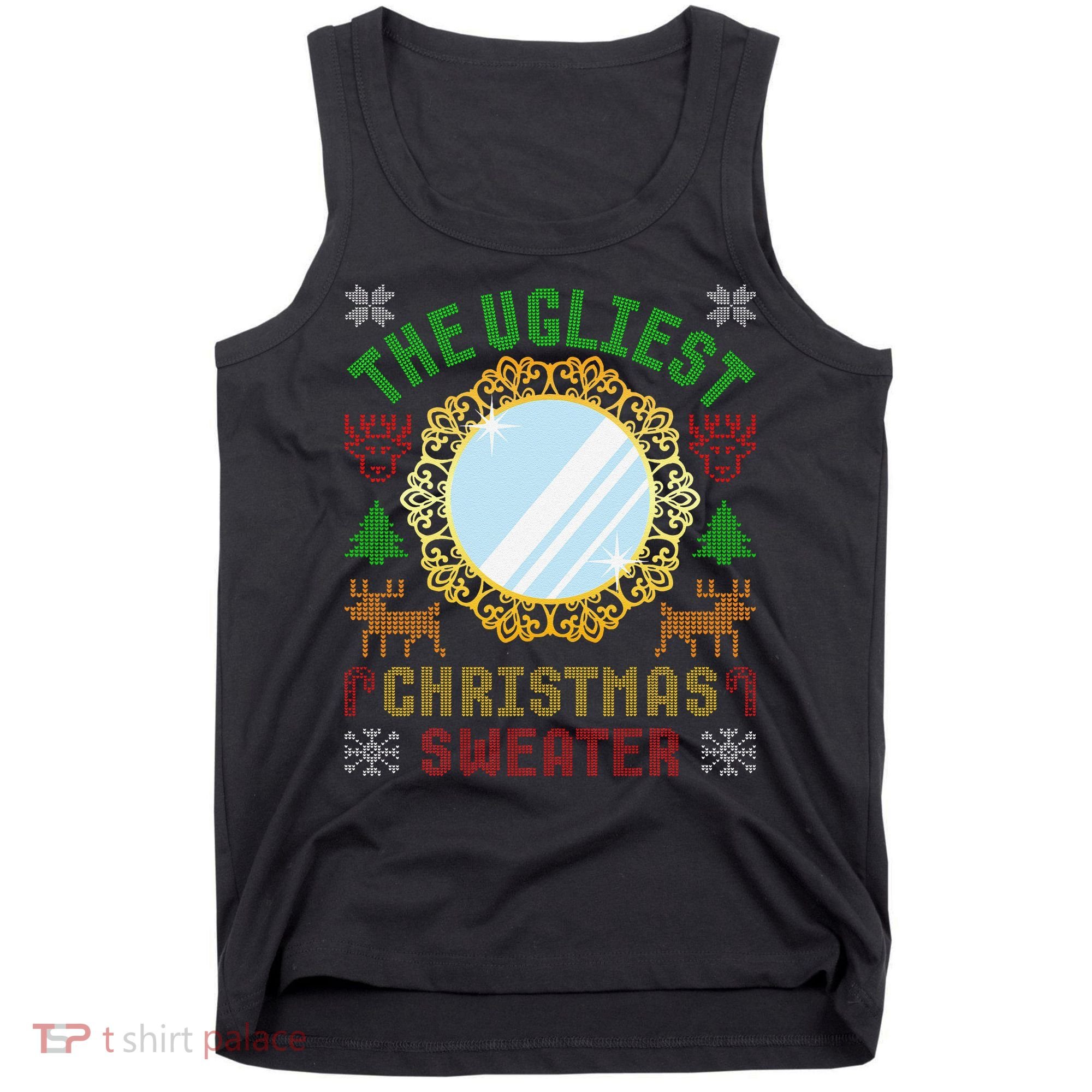The Ugliest Christmas Sweater With An Image Of A Mirror Tank Top
