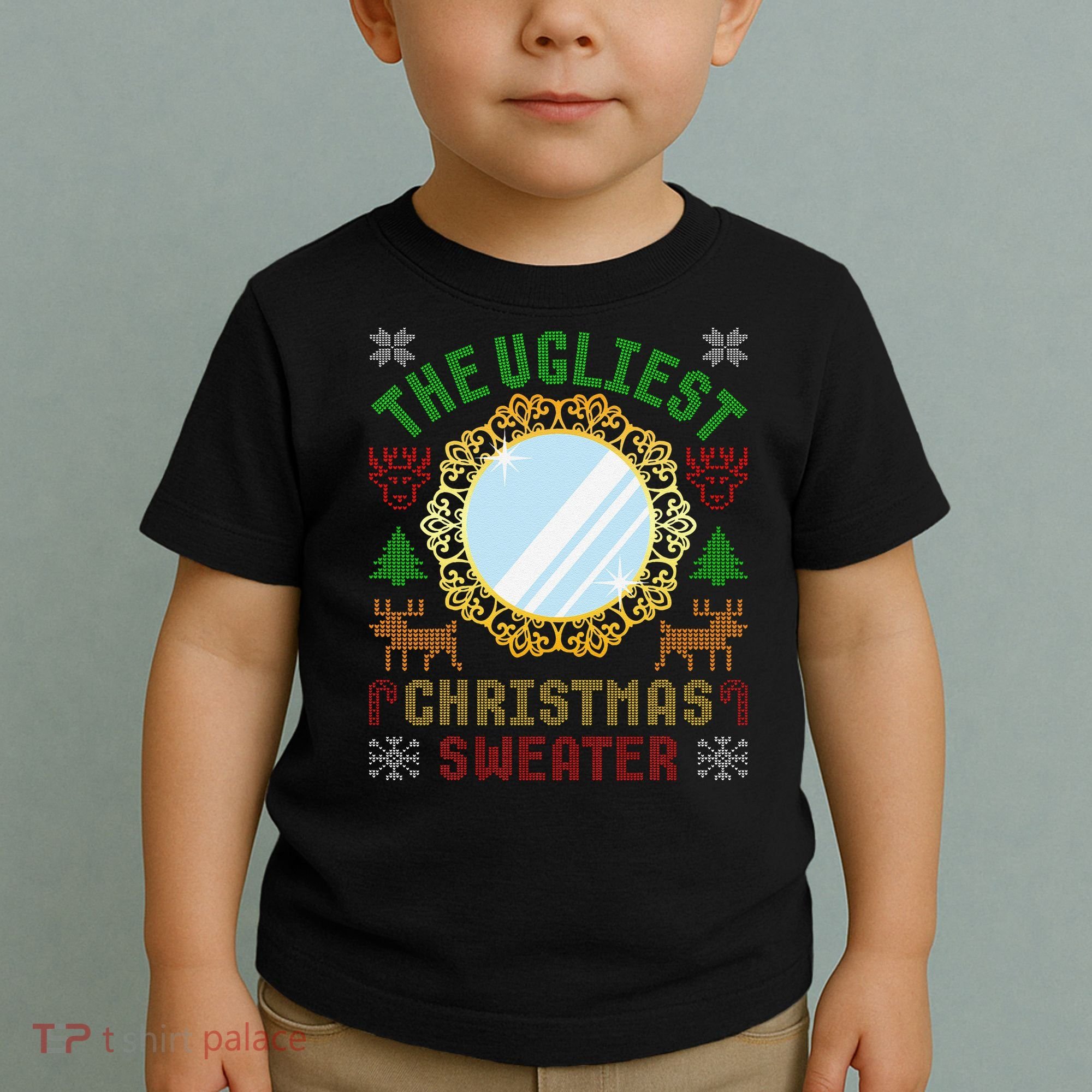 The Ugliest Christmas Sweater With An Image Of A Mirror Toddler T-Shirt