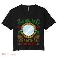 The Ugliest Christmas Sweater With An Image Of A Mirror Women's Crop Top Tee thumb 0