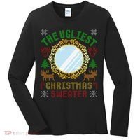 The Ugliest Christmas Sweater With An Image Of A Mirror Women's Long Sleeve Shirt thumb 0