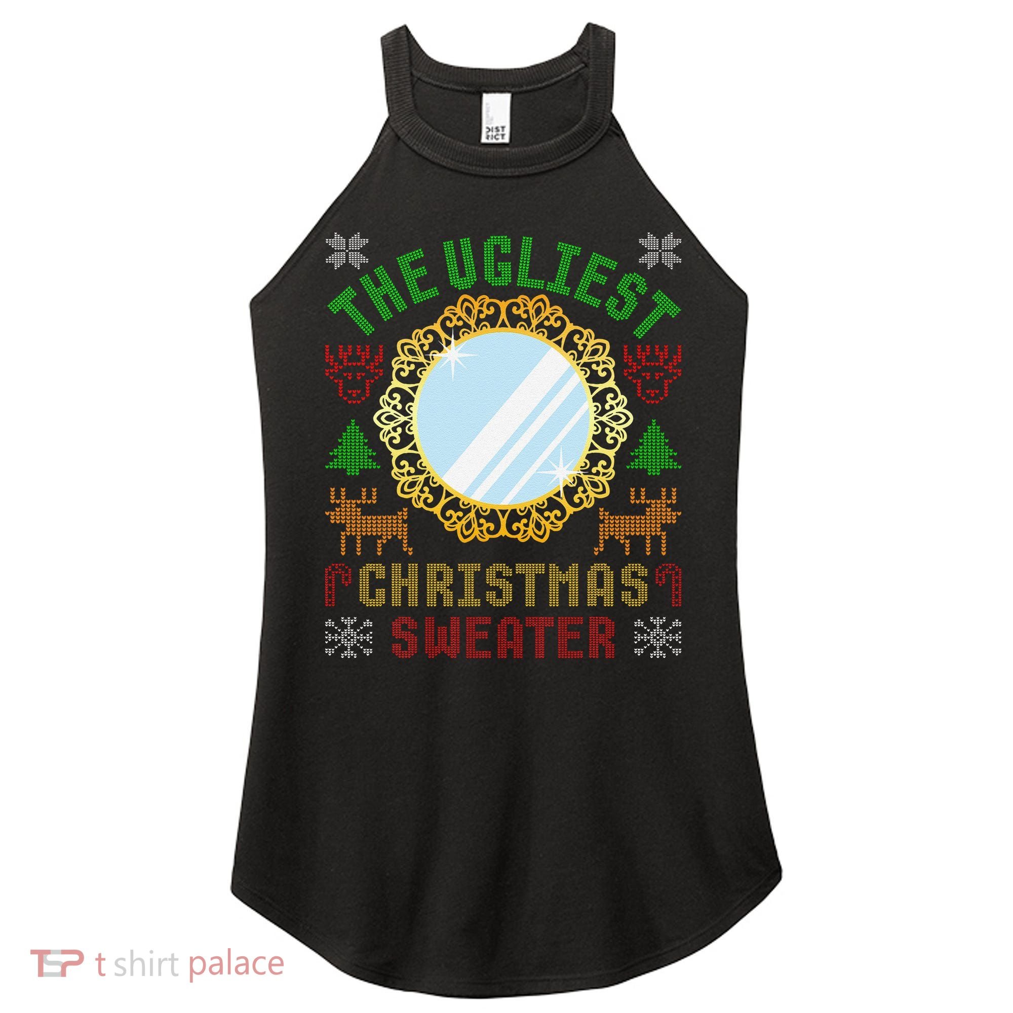 The Ugliest Christmas Sweater With An Image Of A Mirror Women's Perfect Tri Rocker Tank