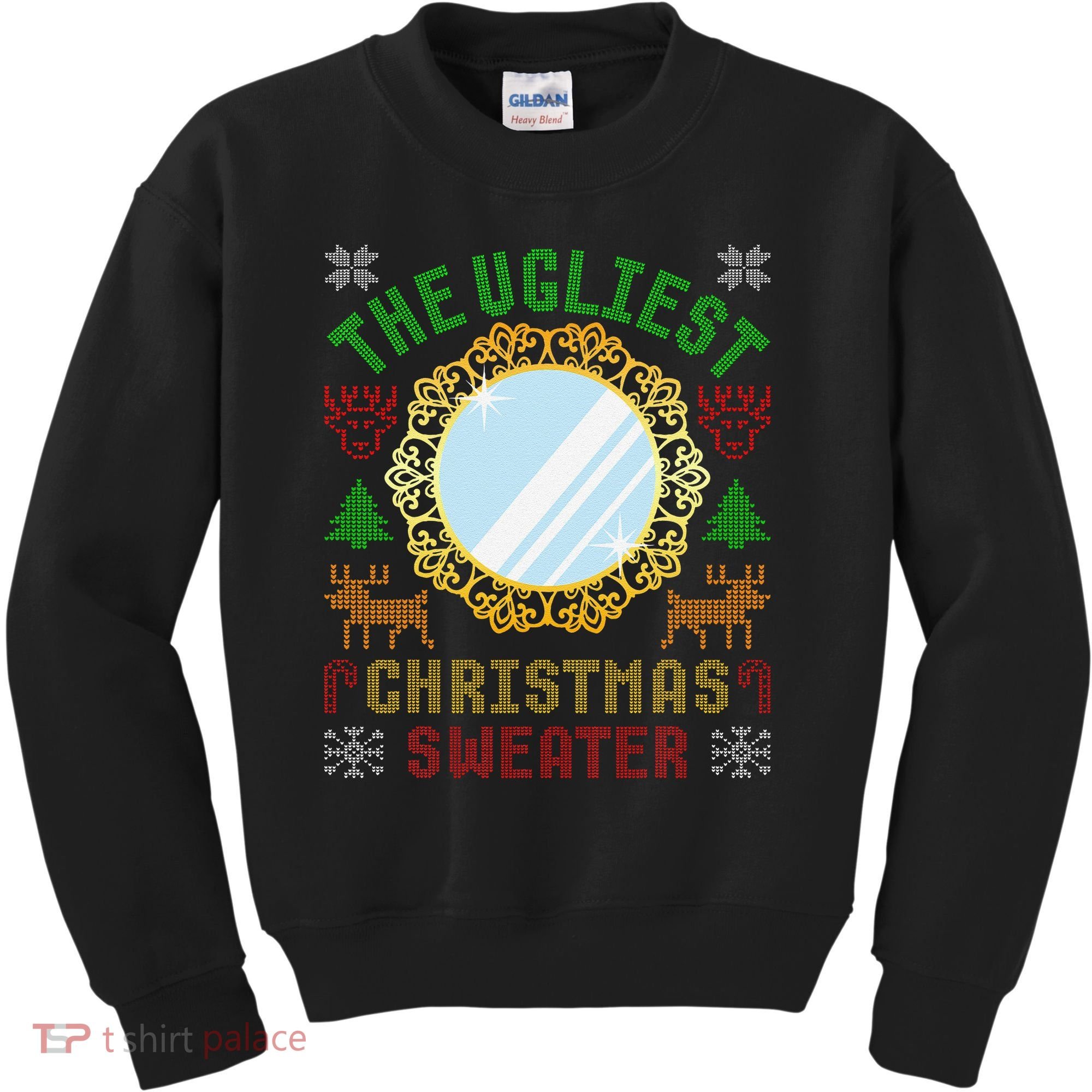 The Ugliest Christmas Sweater With An Image Of A Mirror Kids Sweatshirt