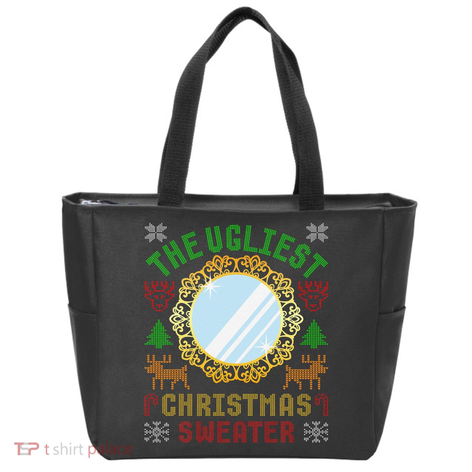 The Ugliest Christmas Sweater With An Image Of A Mirror Tote Bag