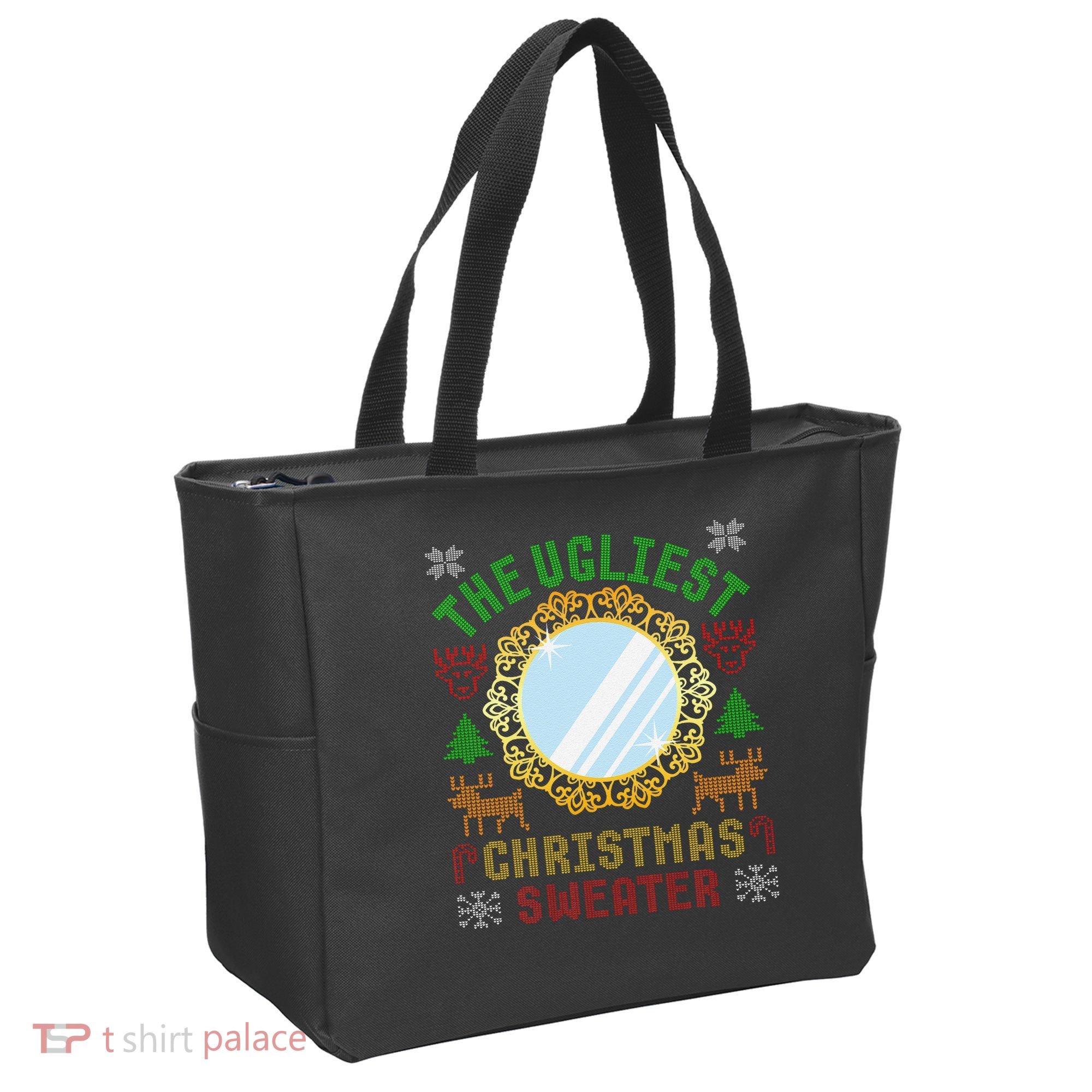 The Ugliest Christmas Sweater With An Image Of A Mirror Tote Bag