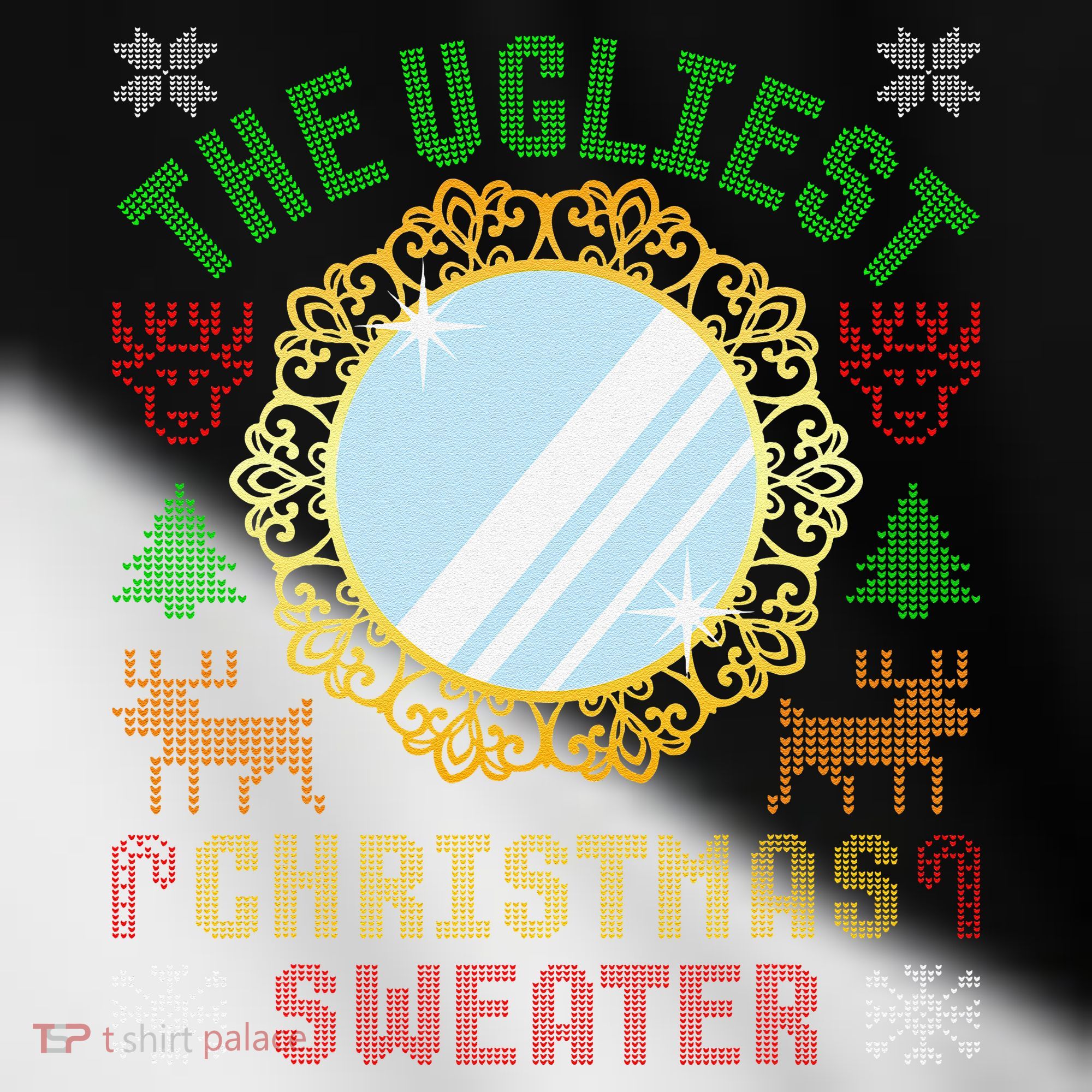 The Ugliest Christmas Sweater With An Image Of A Mirror Toddler Fine Jersey T-Shirt