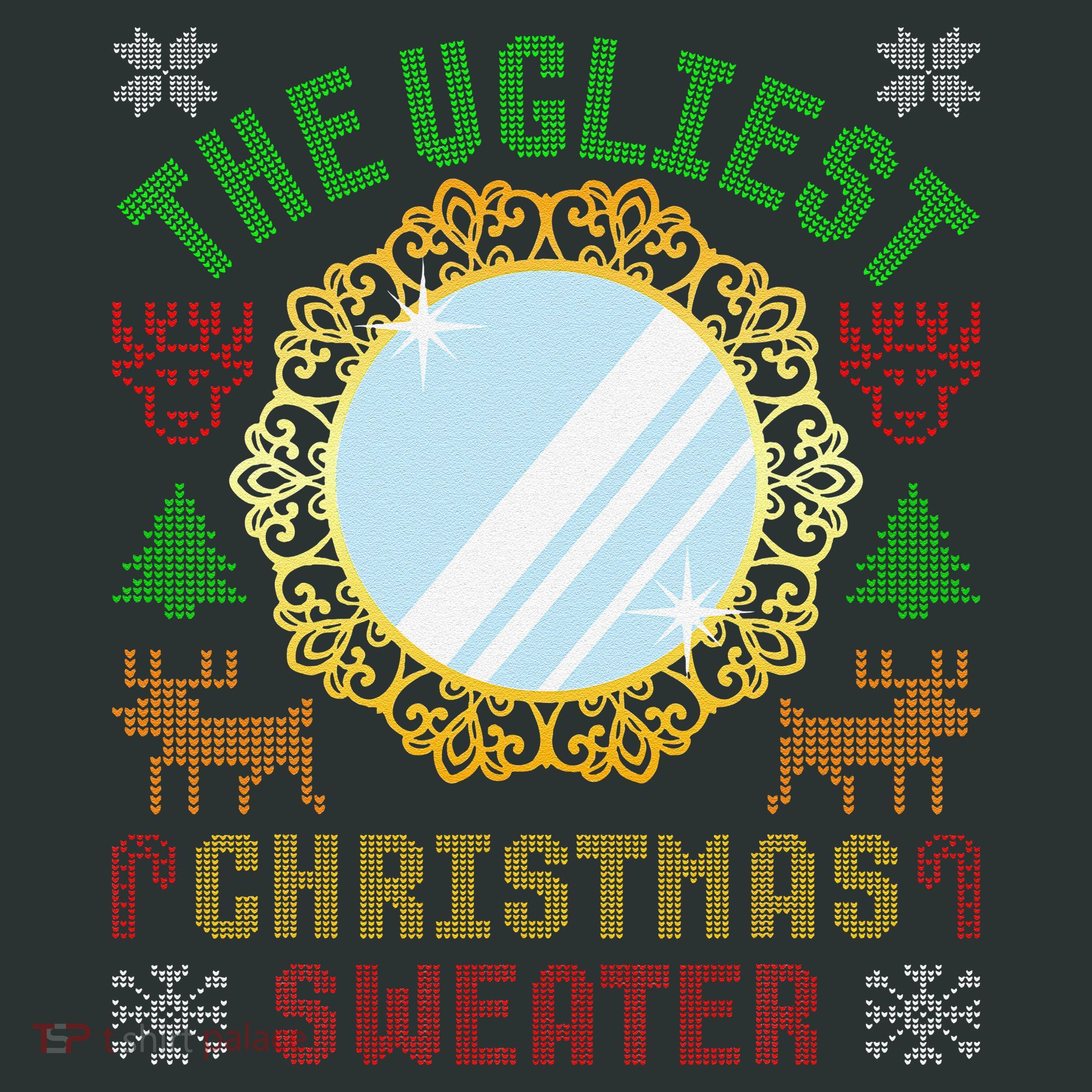 The Ugliest Christmas Sweater With An Image Of A Mirror Infant Baby Jersey Bodysuit