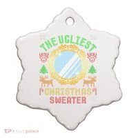 The Ugliest Christmas Sweater With An Image Of A Mirror Ceramic Ornament thumb 0