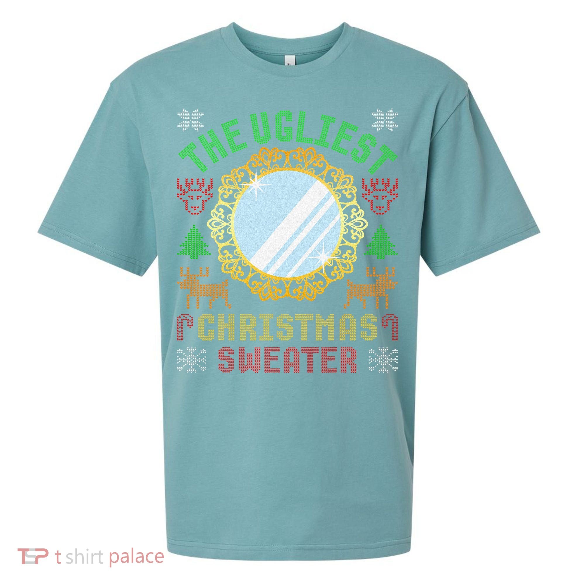 The Ugliest Christmas Sweater With An Image Of A Mirror Sueded Cloud Jersey T-Shirt