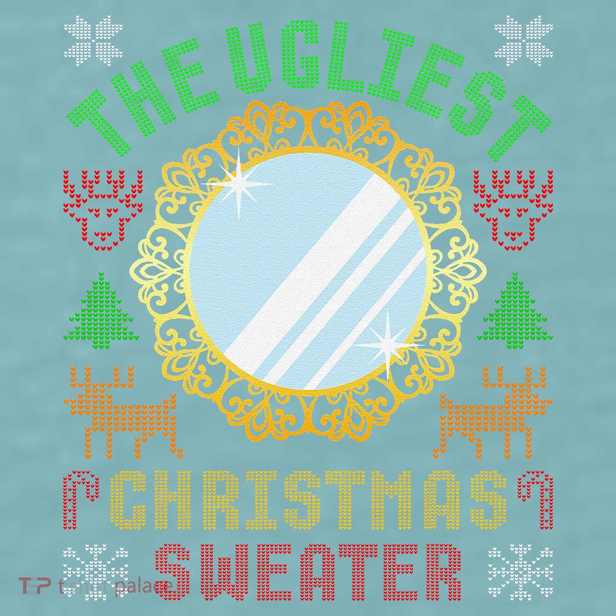 The Ugliest Christmas Sweater With An Image Of A Mirror Sueded Cloud Jersey T-Shirt