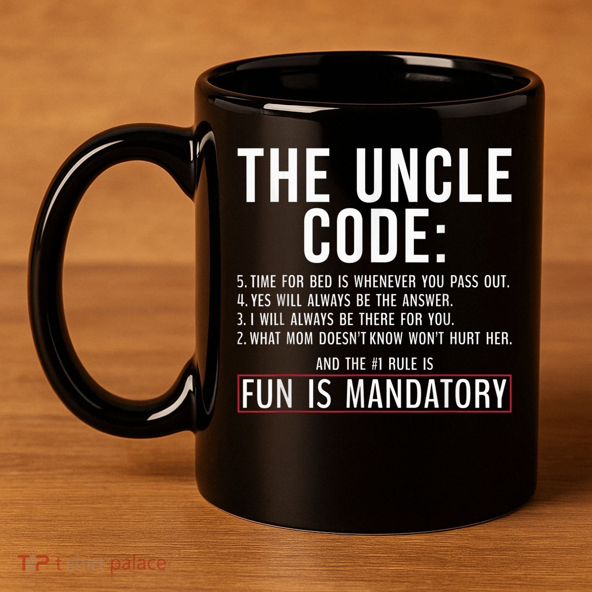 The Uncle Code Fun ins Mandatory Family Brother Uncle 11oz C Handle Ceramic Mug
