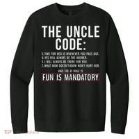 The Uncle Code Fun ins Mandatory Family Brother Uncle V.I.T. Fleece Crew Sweatshirt thumb 0
